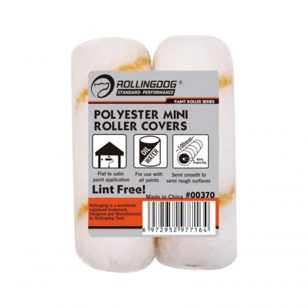 Набір валиків Rollingdog Polyester 100мм, 2шт, ворс 12мм, для бюгеля 6мм, поліестер (00370)